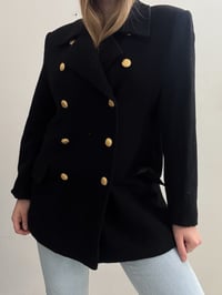 Image 3 of Vintage wool black jacket // L