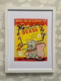 Image 1 of Dumbo c1941, framed vintage sheet music of 'When I See An Elephant Fly'