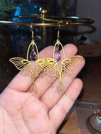 Image 2 of Purple Moth Earrings ✨💜