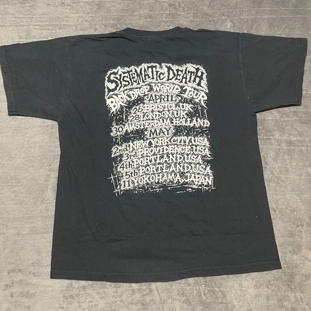 Image of SYSTEMATIC DEATH US TOUR SHIRT (Large, 2 sided)