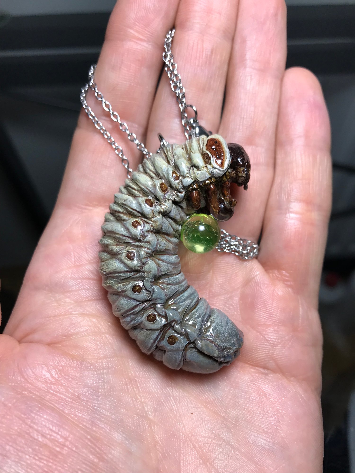 Elephant Beetle Larva Pendant 1