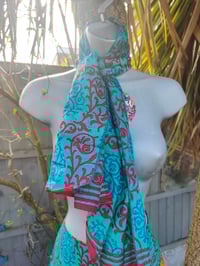 Image 9 of Milan Hareems/ Bloomer/ Balloon  trousers with matching head scarf -turquoise and mustard upto 14 uk