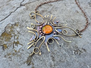 Orange sun necklace 