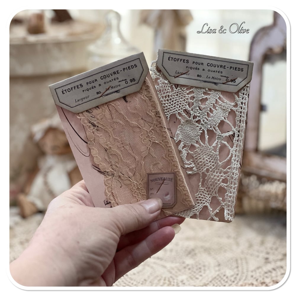 Junk Journal fabric folder lace samples junk journal supplies