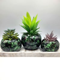 Image 1 of Handmade Resin Bowl with Ruby Zoisite Crystals | Planter | Candle Holder - 3 Sizes