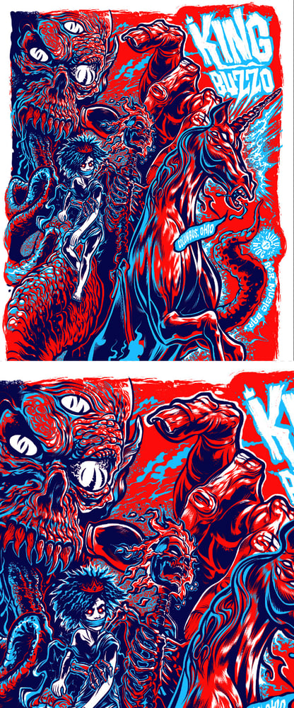 King Buzzo 3 Color Silkscreen Gig Poster / Zombie Yeti King Buzzo 3 Color Silkscreen Gig Poster / Zombie Yeti