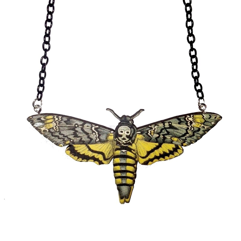 Image of Death Head Hawk Moth (Acherontia Atropos) Necklace [LARGE]