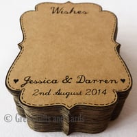 Image 4 of 100 Small Kraft "Wishes" Scroll Cards