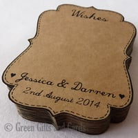 Image 2 of 100 Small Kraft "Wishes" Scroll Cards