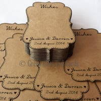 Image 3 of 100 Small Kraft "Wishes" Scroll Cards
