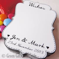 Image 2 of 100 Small White "Wishes" Scroll Cards