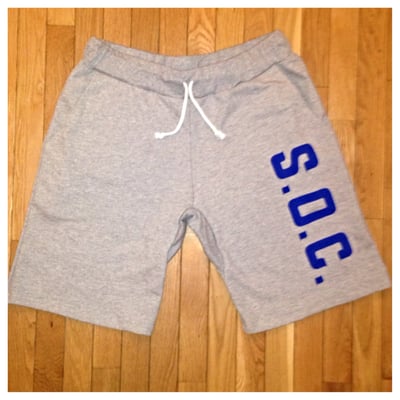 Image of Grey/royal S.O.C. LOUDLIFE "Color Block" sweat shorts