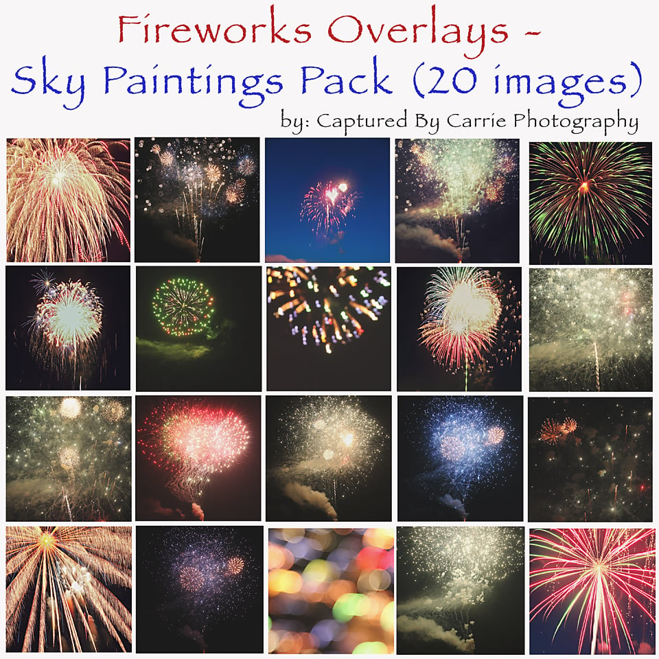 Image of Fireworks Overlays - Sky Paintings Pack