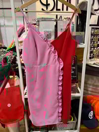 Image 1 of pink and red ruffle dress
