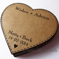 Image 2 of 100 Personalised Kraft Heart Cards