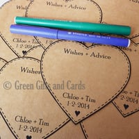 Image 1 of 100 Personalised Kraft Heart Cards