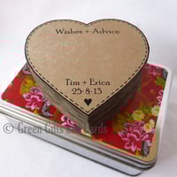 Image 4 of 100 Personalised Kraft Heart Cards