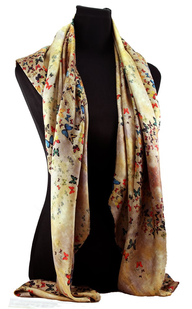 Image of Limited Edition Lily Greenwood 100% Silk Scarf - Summer Butterflies