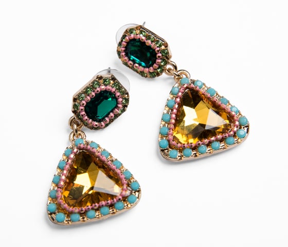 Image of Canary Triangle Earrings