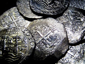 Image of 'Piece of Eight' Spanish 8 Reales Cob 1692 Coin