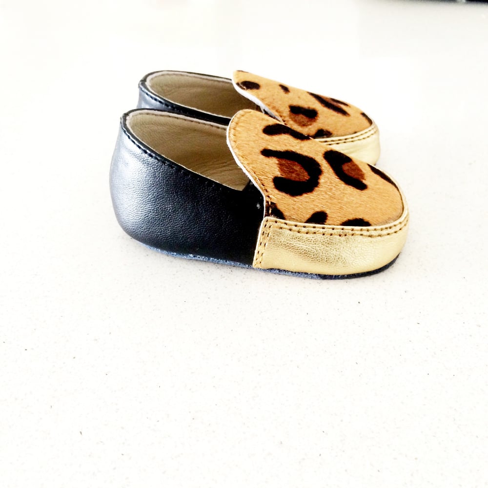 Leopard Loafers Gold