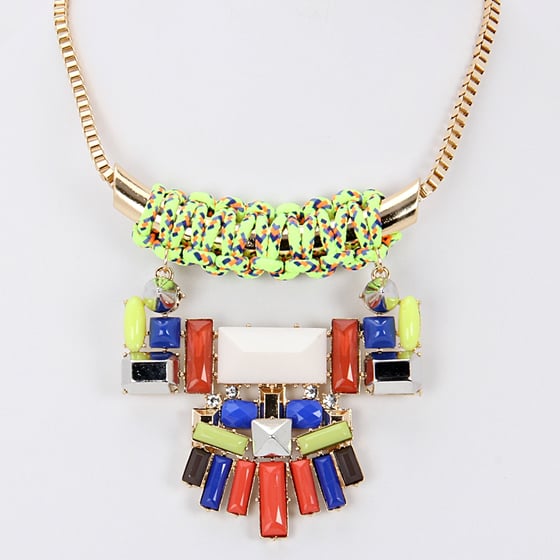 Image of Geometric Neon Large Statement Necklace