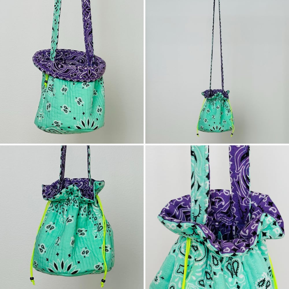 Image of Quilted bandana bucket bag