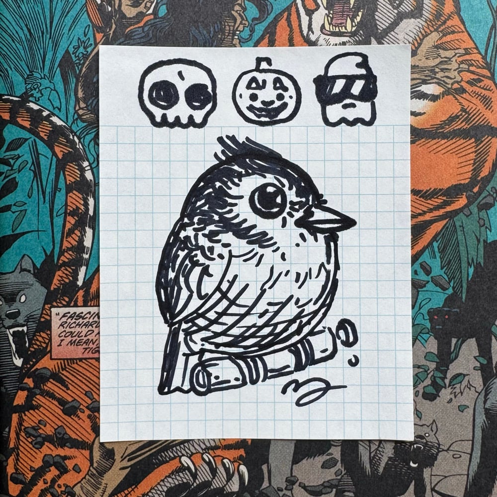 Image of Fat Bird Sharpie Sketch #118