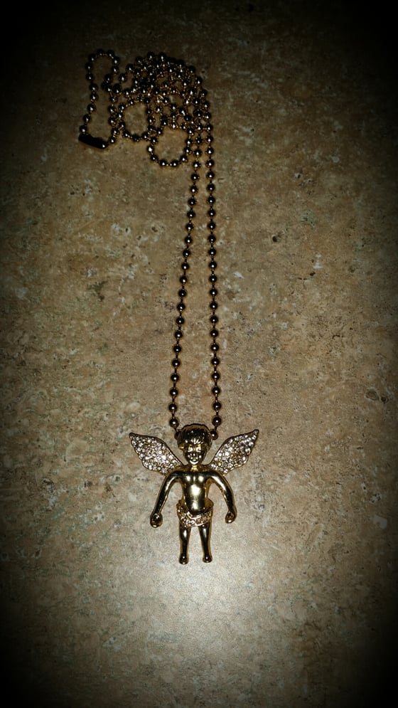 Image of "DIAMOND WINGS" MICRO ANGEL W/ 30" BALL CHAIN