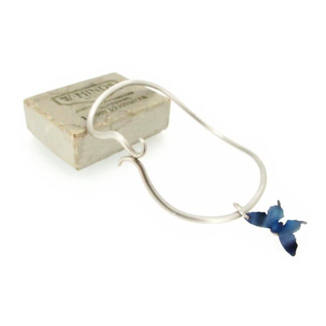 Springtime Butterfly twisting vine charm bangle