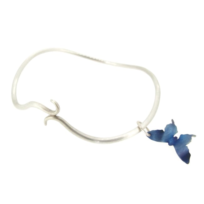 Springtime Butterfly twisting vine charm bangle