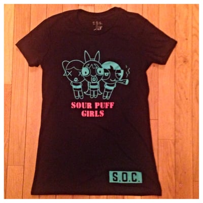 Image of Women's black "Sour Puff" Girls tee 