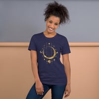 Image 17 of Astronomy Inspired Gold Lunar Phases Unisex t-shirt