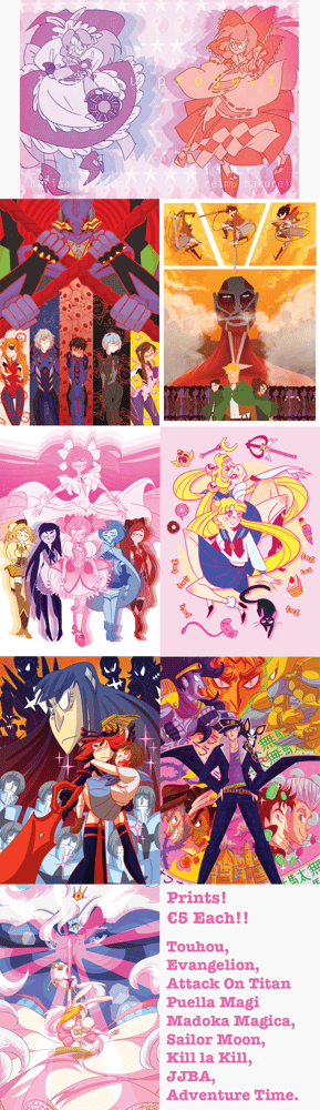 Image of Prints! Evangelion, Attack On Titan, PMMM + many more