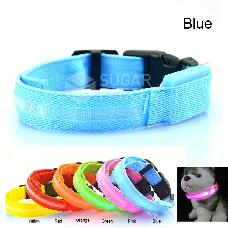 Sugar Parcel Led Flashing Lights Pet Dog Cat Collar Nylon