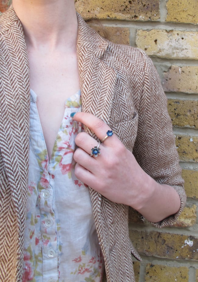 Springtime Double Forget-me-not flower ring