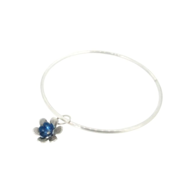 Springtime Double Forget-me-not Flower charm bangle