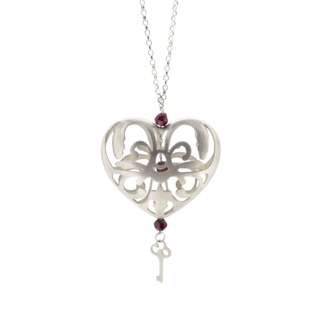 Image of Wonderland Peeping keyhole heart necklace
