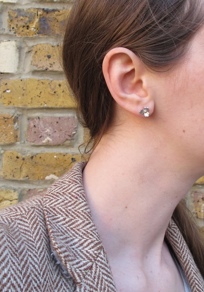 Springtime Snowdrop flower earrings