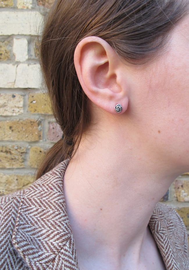 Springtime Rose bud earrings 