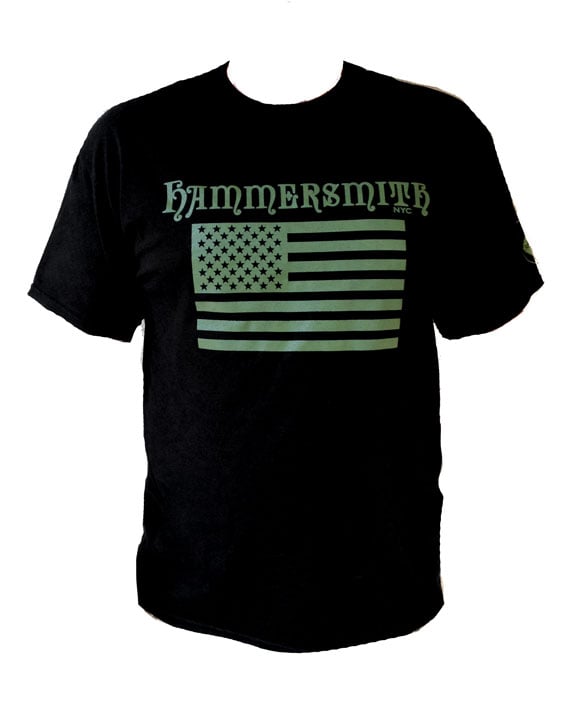 Hammersmith NYC — Hammersmith Flag Tee Black with Green Flag
