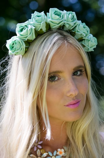 Image of Blooming Rose Crown Mint Green