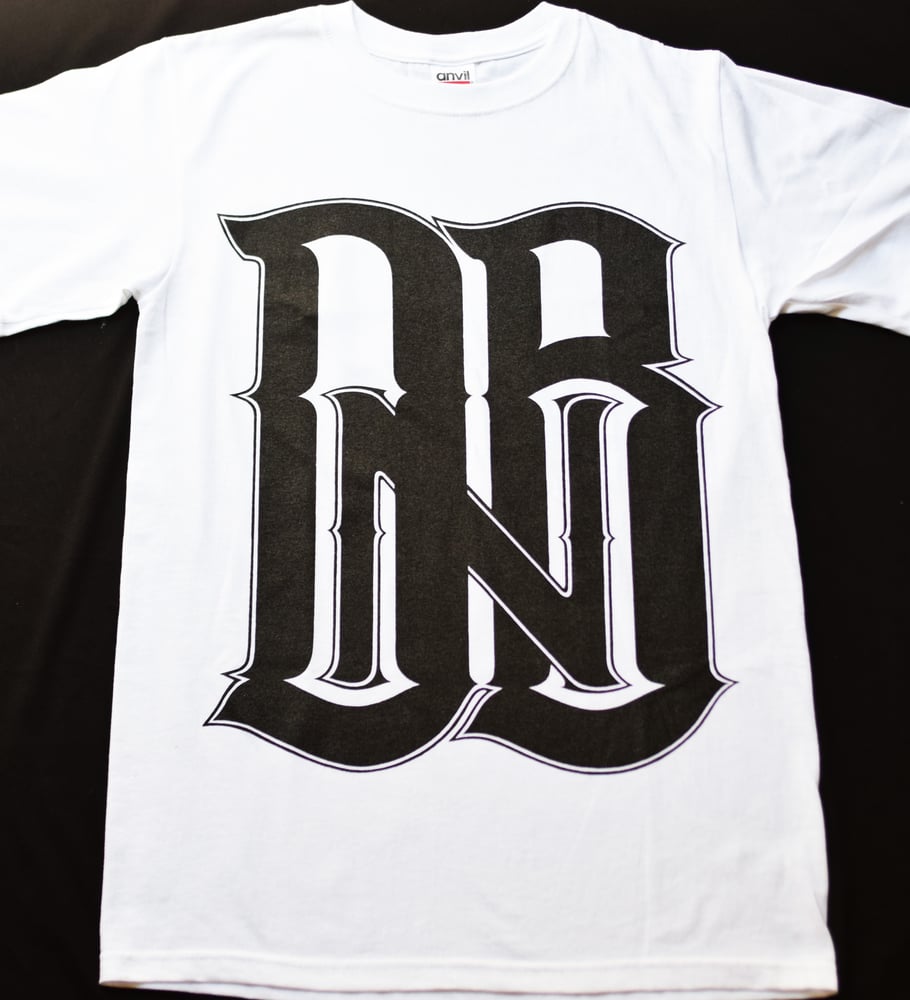 Image of DRUM & BASS T SHIRT "DNB"- WHITE/BLACK