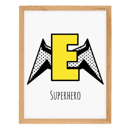 Image of SUPERHERO WINGS personalised letter giclee print
