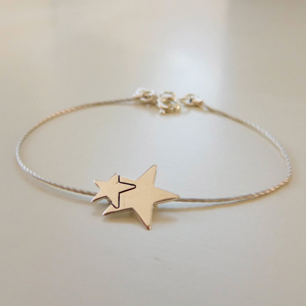 Image of Bracelets en argent ou plaqué or "deux étoiles"
