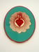 Image of Sacred Heart Oval Aqua/Gold leaf 20cm