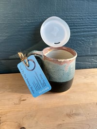 Image 3 of M38 Matching Black Speckled Glaze With Pinkish Blue Lip White Inside