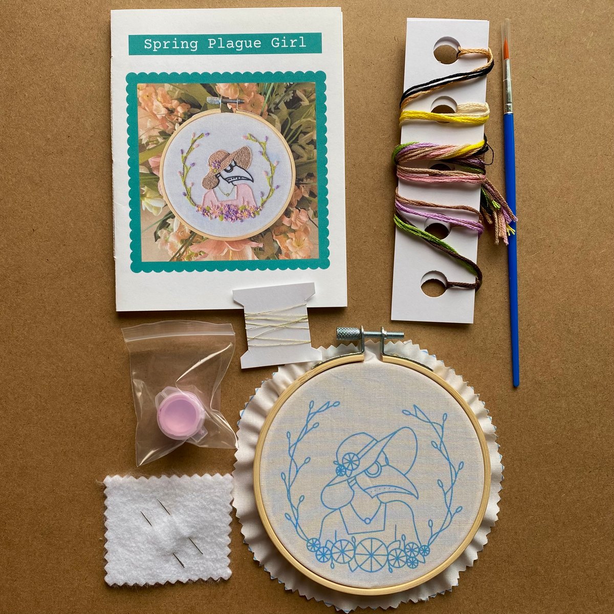 Cat In Bloom Embroidery Kit