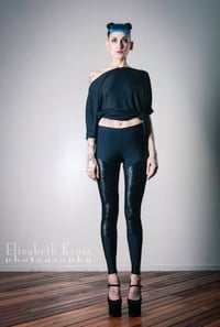 BLACK crushed Velet Leggings