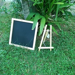 Square Pine Wood Chalkboard with Stand